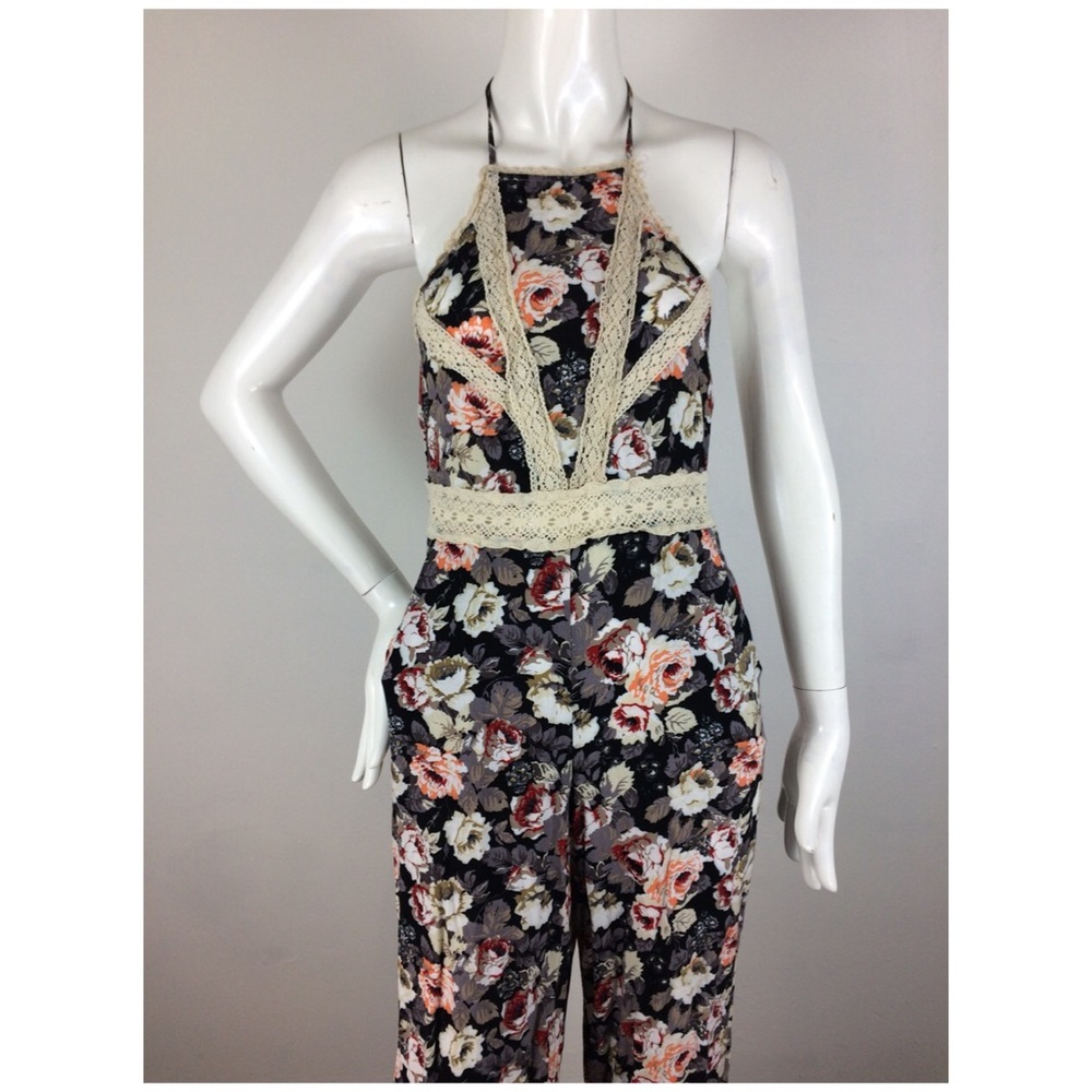 Floral Halter pant jumpsuit - Small